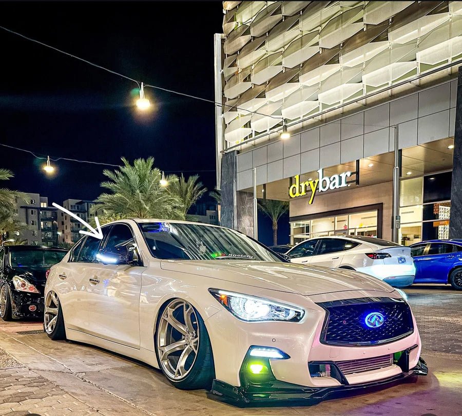 RGB Side Mirror Sequential Blink LED Turn Signal Light For Infiniti Q50 Q70 Q60 QX30