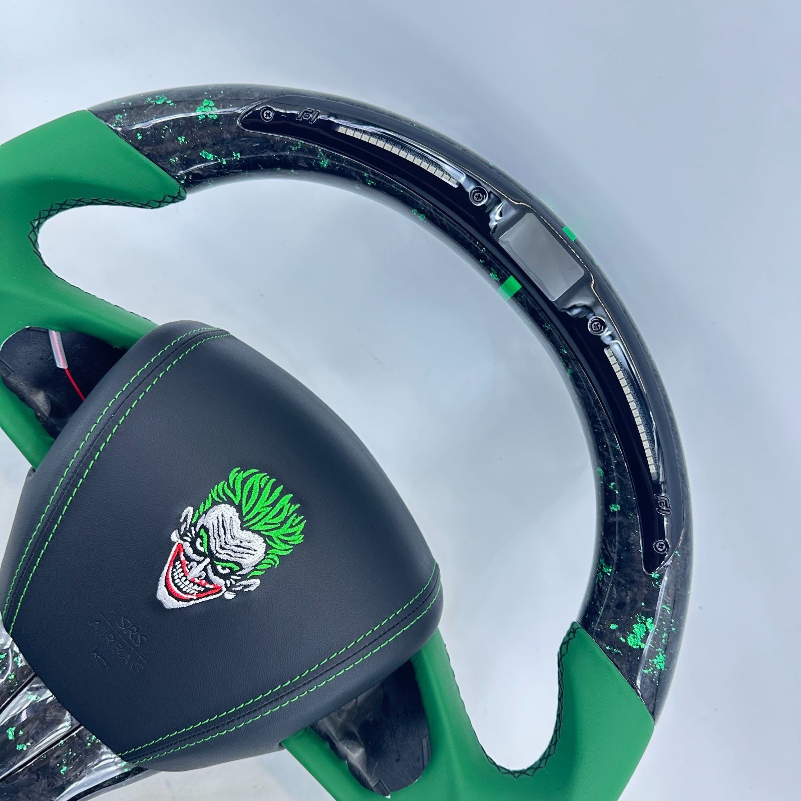 Q50 2018+ green flakes forged carbon fiber with joker embroidery airbag
