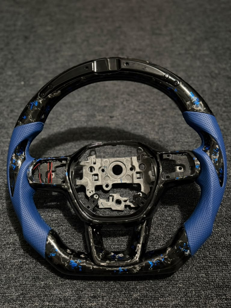 Honda civic 11th gen blue flakes forged carbon fiber steering wheel