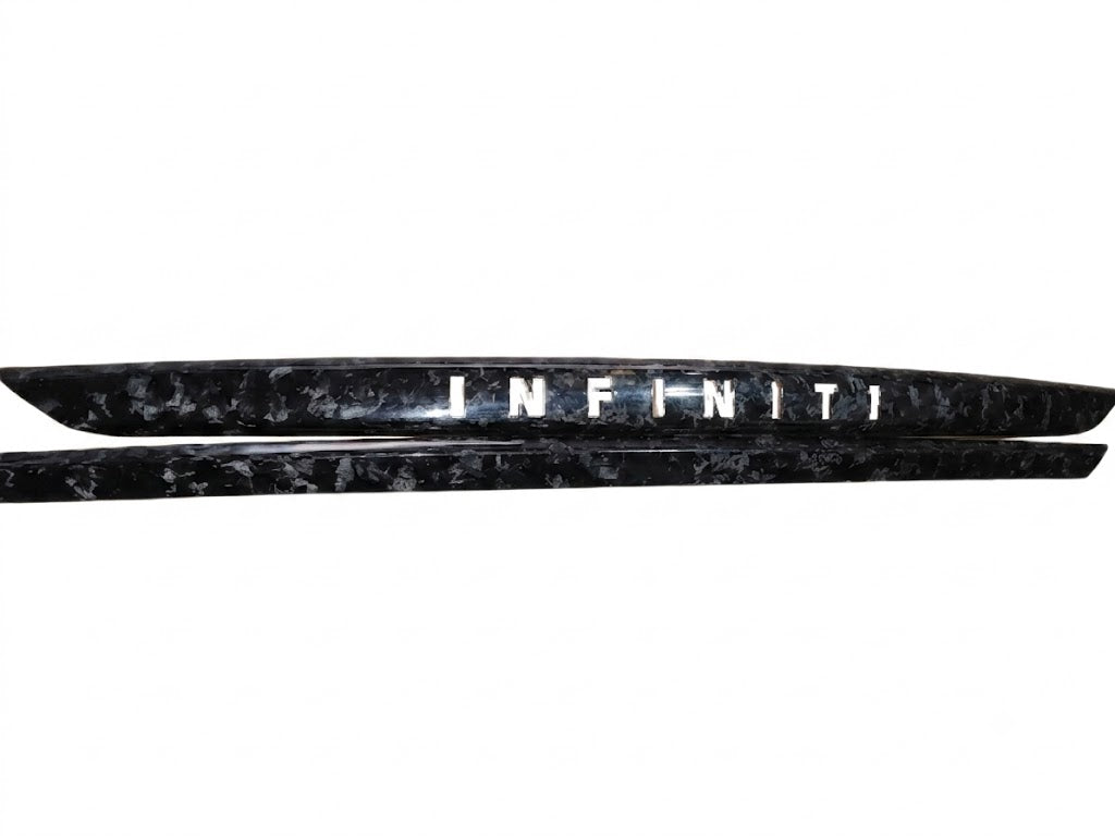 carbon fiber trunk trim overlays w/ letters compatible with Q50