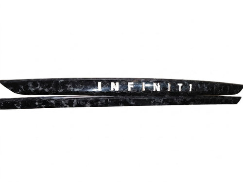carbon fiber trunk trim overlays w/ letters compatible with Q50
